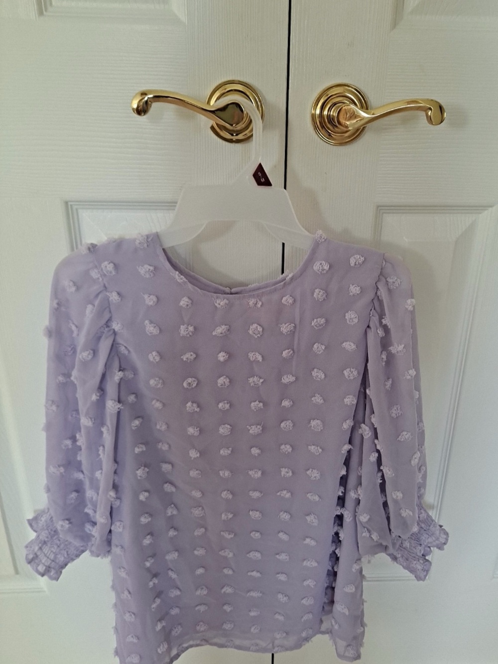Girls' Lavender Pom-Detail Chiffon Dress